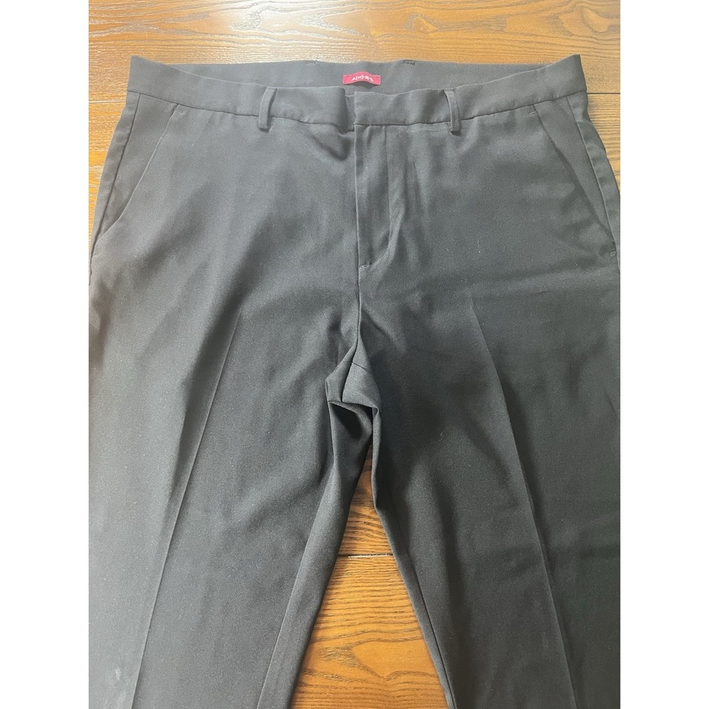 Axist Men's Dress Pants 38x30 Black Straight Leg Flat